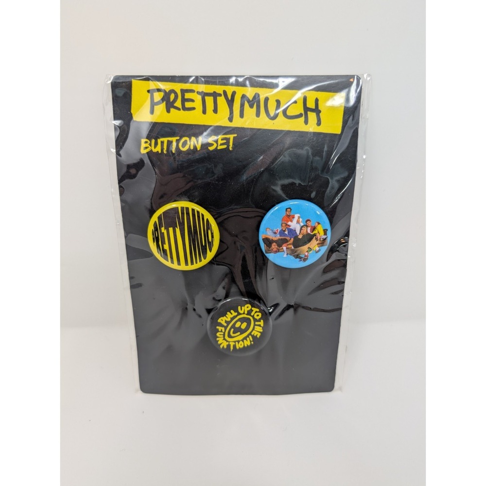 PrettyMuch Boy Band Button‎ Pin Set Pop Music Funktion - 3 Pieces Round 1" NEW